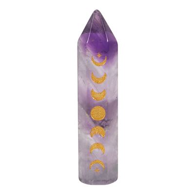 Amethyst Crystal Moon Phase Point